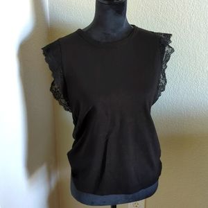 WHBM Black Short Sleeve Shirt Sz M